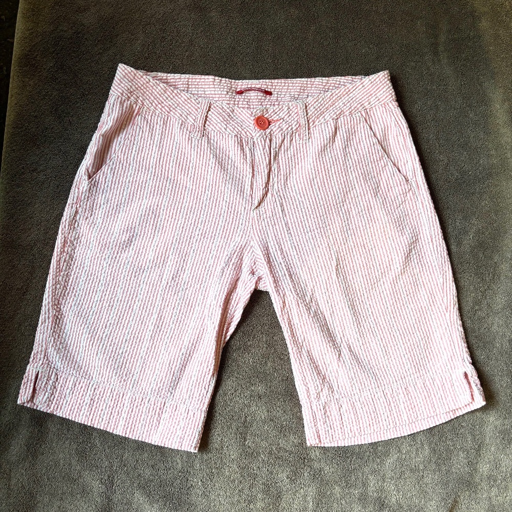 GUC Women's (Juniors) size 7 shorts, red, silver, white stripes.